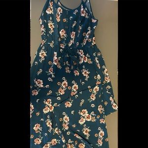 Teal Floral Jumpsuit